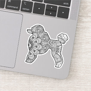 Adesivo Mandala Poodle Dog Art Sticker