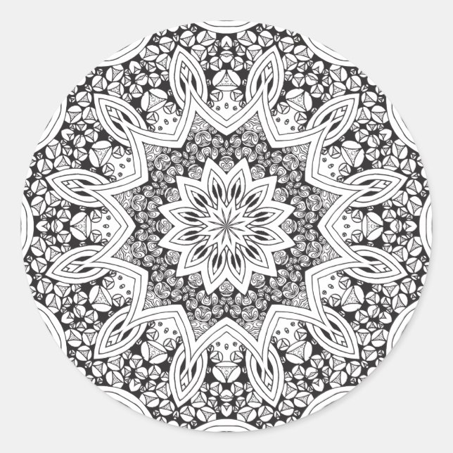 Adesivo Mandala Preta e Branca (Frente)