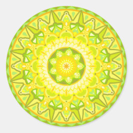 Adesivo Mandalá Primavera Verde Amarelo Floral Estético Bo
