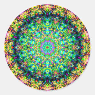 Adesivo Mandala psicadélico altamente colorida
