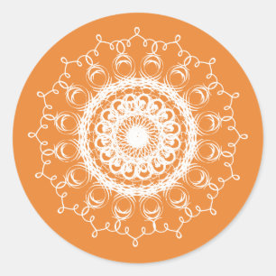 Adesivo Mandala Pumpkin Watercolor Damask Fall Season