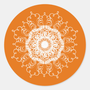 Adesivo Mandala Pumpkin Watercolor Damask Fall Season