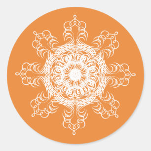 Adesivo Mandala Pumpkin Watercolor Damask Fall Season