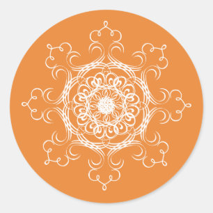 Adesivo Mandala Pumpkin Watercolor Damask Fall Season
