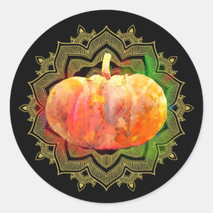 Adesivo Mandala Pumpkin Watercolor Damaskeen