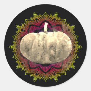 Adesivo Mandala Pumpkin Watercolor Damaskeen