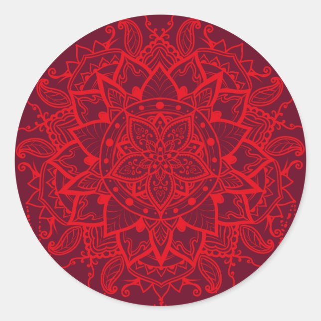 Adesivo Mandala red maroon Indian (Frente)