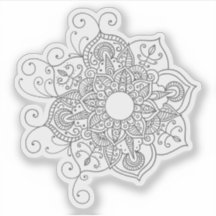 Mandala Retro-hand desenhada tatuagem de henna
