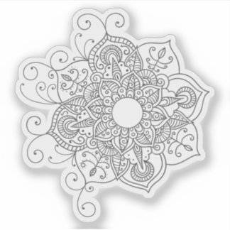 Adesivo Mandala Retro-hand desenhada tatuagem de henna