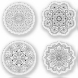 Adesivo Mandala Retro hand henna tatuagem definida 4x