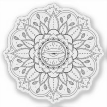 Mandala Retro mão desenhada tatuagem de henna flor
