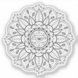 Adesivo Mandala Retro mão desenhada tatuagem de henna flor