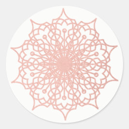 Adesivo Mandala Rosa Rosa Dourada Blush