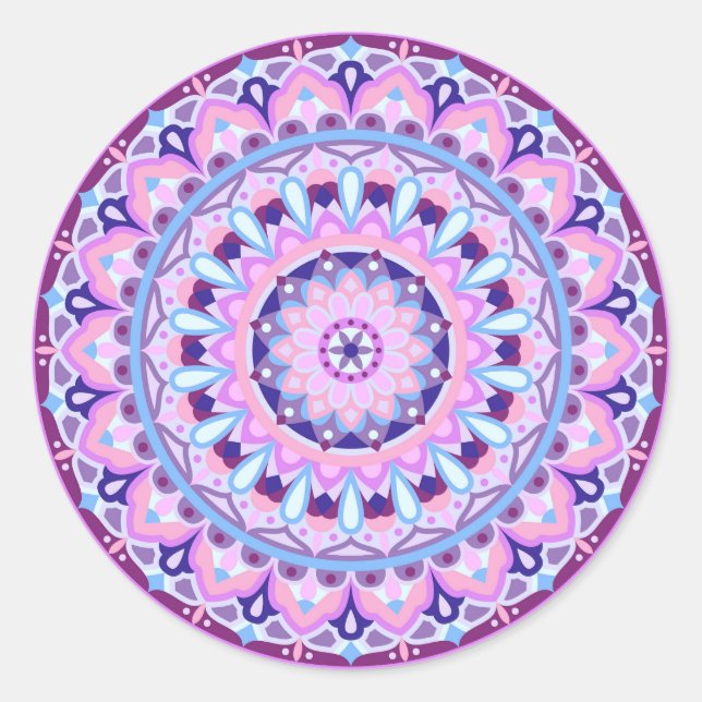 Adesivo Mandalá Roxo Boho Decal Geométrico Vibrante (Frente)