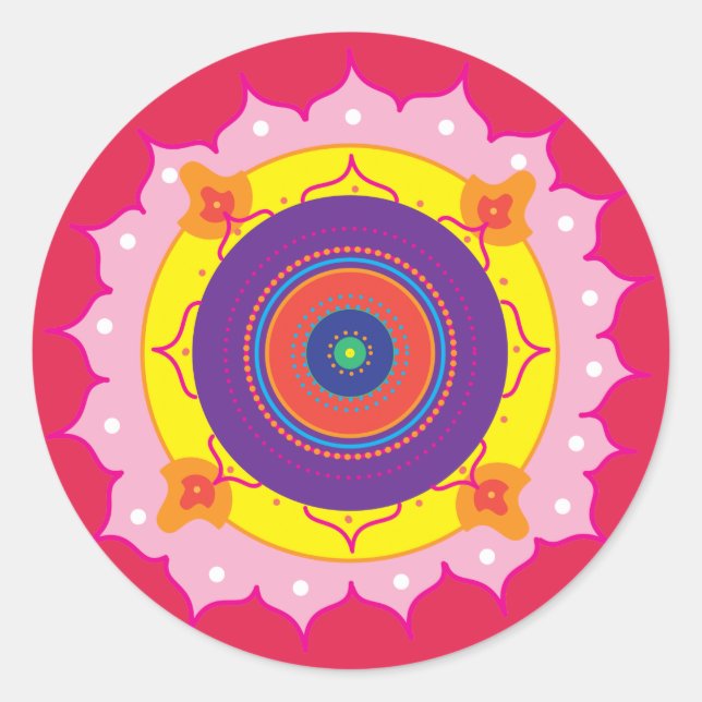 Adesivo Mandala rt Round Sticker, brilhante (Frente)