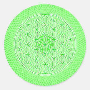 Adesivo Mandala sagrado psicadélico verde-clara da