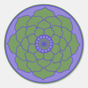 Adesivo Mandala verde de Lotus azul
