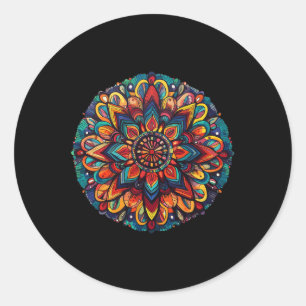 Adesivo Mandala Vibrante Para Meditação De Yoga