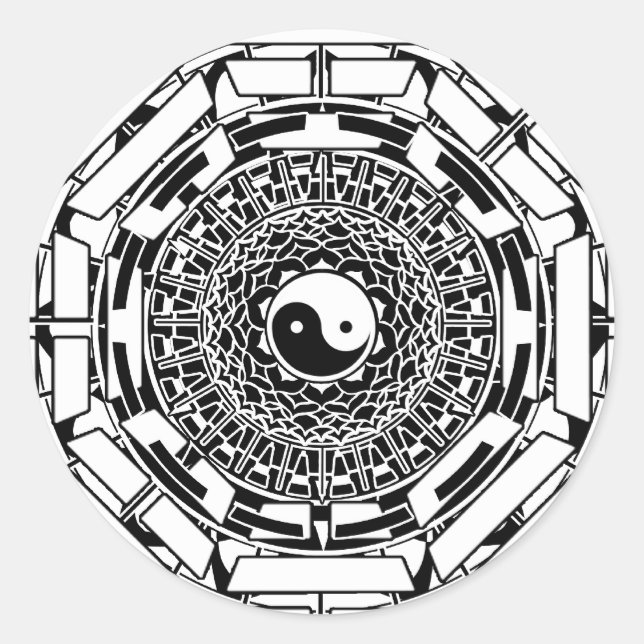 Adesivo Mandala Yin Yang (branco) (Frente)