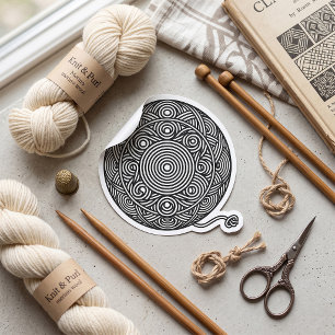 Adesivo Mandalas de Bola de Fio Preto e Branco