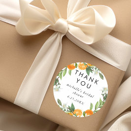 Adesivo Mandarin Orange Watercolor Chá de panela Obrigado