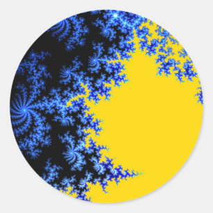 Adesivo Mandelbrot Fractal Azul Dourado Dois