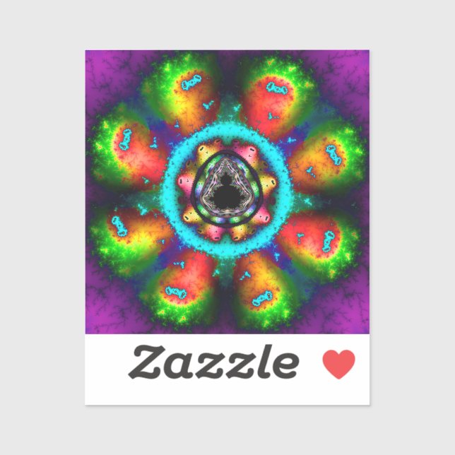 Adesivo mandelbrot fractal colorido (Folha)