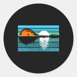 Adesivo Mandolin Trees Moon Night Refletion 80s Retro Blu