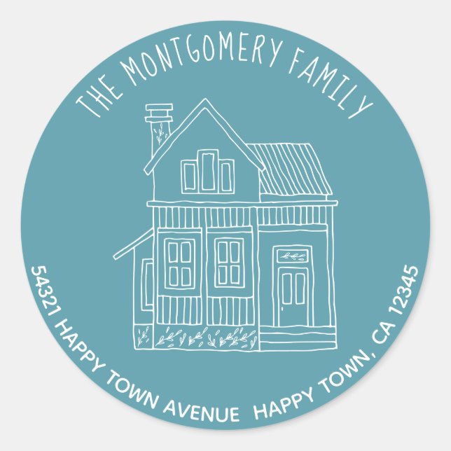 Adesivo Maneira Mínima de Espelho Bonito Endereço de Casa  (Frente)