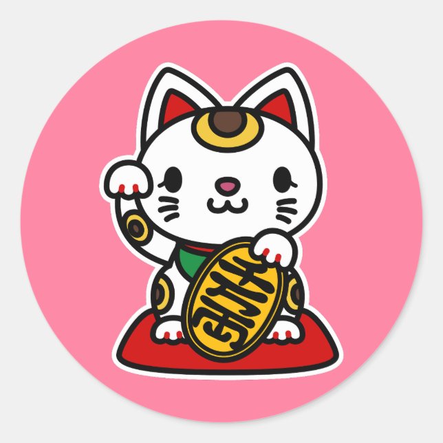 Adesivo Maneki Neko (Gato Sortudo) (Frente)