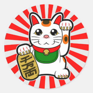 Adesivo Maneki Neko: Gato Sortudo Japonês