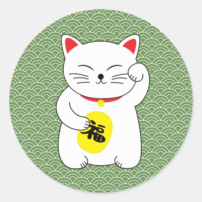 Adesivo Maneki Neko Lucky Cat (Frente)