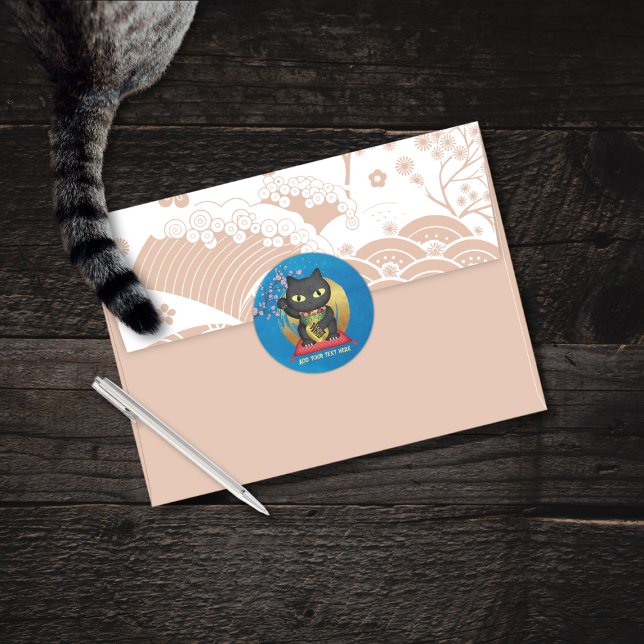 Adesivo Maneki Neko Lucky Poilue Classker (Maneki Neko Lucky Poilue Classic Round Sticker)