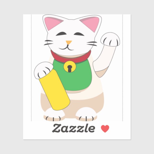 Adesivo Maneki Neko ou Beckoning Cat (Folha)