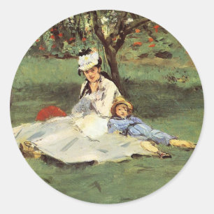 Adesivo Manet Impressionist - Família francesa no jardim