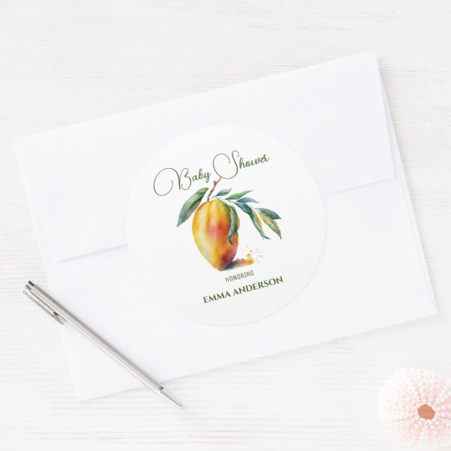 Adesivo Manga Tropical | Chás de Bebê (Envelope)