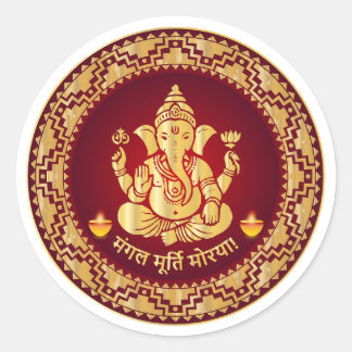 Adesivo Mangalmurti Morya Ganesha Tradicional