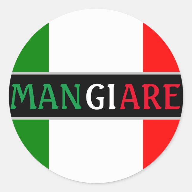 Adesivo Mangiare Eat em Janto italiano (Frente)