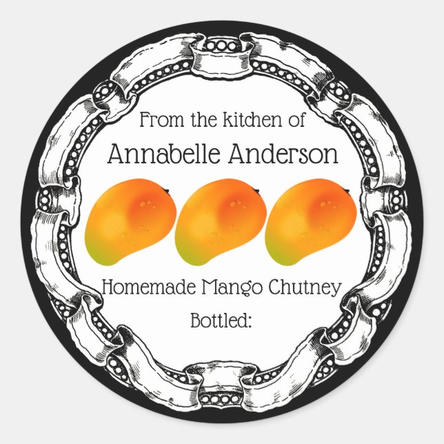 Adesivo Mango Chutney Label Personalize (Frente)
