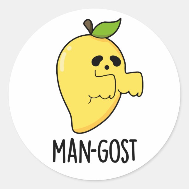 Adesivo Mango Ghost Pun, Dia de as Bruxas engraçado-fantas (Frente)