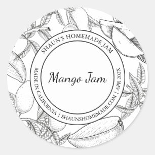 Adesivo Mango Jam Sketch Rótulo moderno