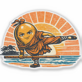 Adesivo Mango Monk Beach Yoga — Vintage Summer Warrior 