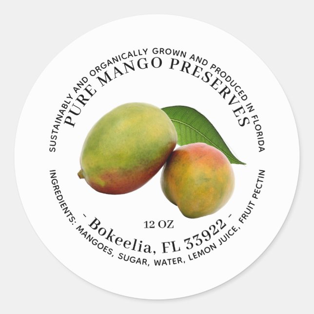 Adesivo Mango Preserva Jelly Rótulo Biológico Sustentável (Frente)