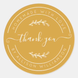 Adesivo Mango Yellow Homemade Thank You Label