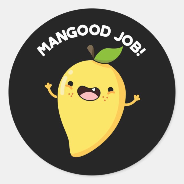 Adesivo Mangood Job Funny Mango Fruta Pun Dark BG (Frente)