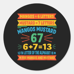 Adesivo Mangos Mostarda 67 Camiseta Código Alfabeto Divert