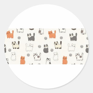 Adesivo "Manhãs Meow-gicas" – Padrão Sem Costura de Gatinh