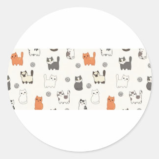 Adesivo "Manhãs Meow-gicas" – Padrão Sem Costura de Gatinh