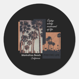 Adesivo Manhattan Beach California Ca Retro