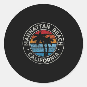 Adesivo Manhattan Beach California Ca Vintage Retr